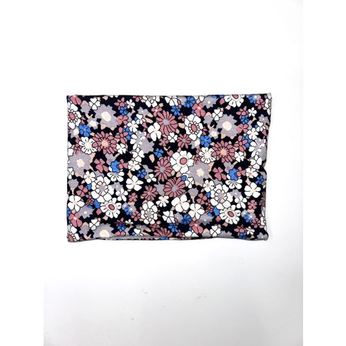 Virágos pamut körsál szürke polár béléssel