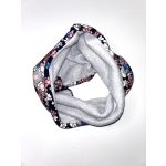 Virágos pamut körsál szürke polár béléssel