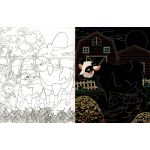 Rejtőzködő tanyasi állatok - Kifestőfüzet kaparós és színezős oldalakkal